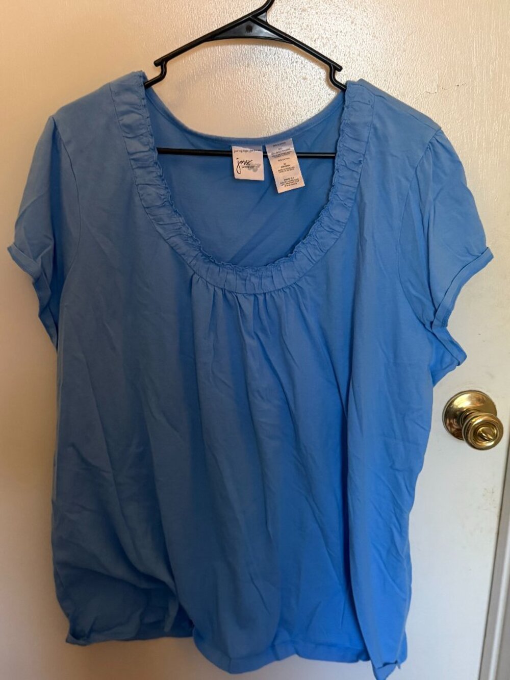 Just My Size Cornflower Blue Top W 3X